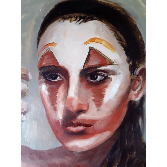 “Intimacy“ Original oil painting on Cradled Wood Panel 10"w x 8"h x 1.5"d - Picture 2 of 13